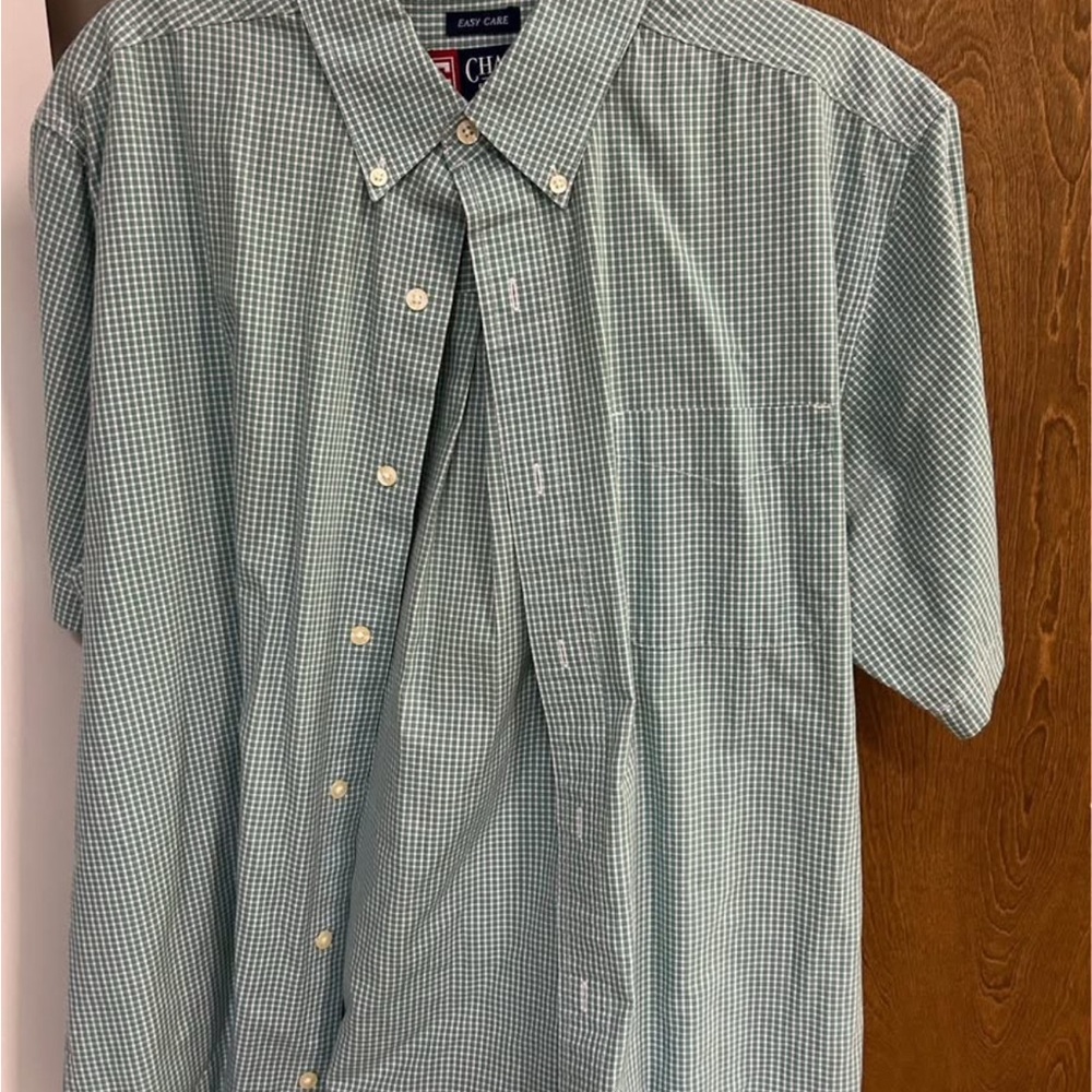 Chaps Green Casual Button Down Shirt